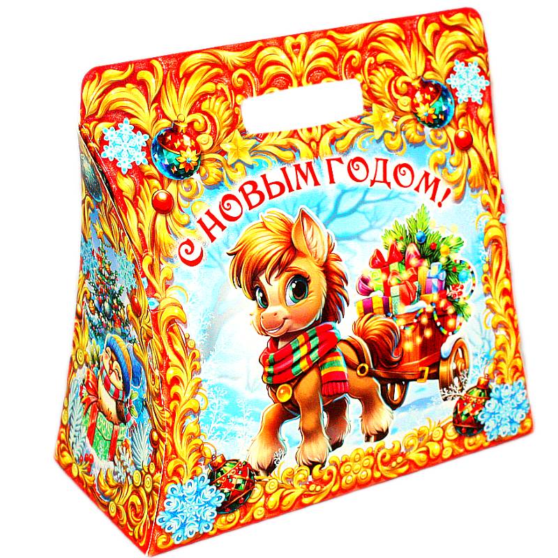 Сладкий новогодний подарок в картонной упаковке